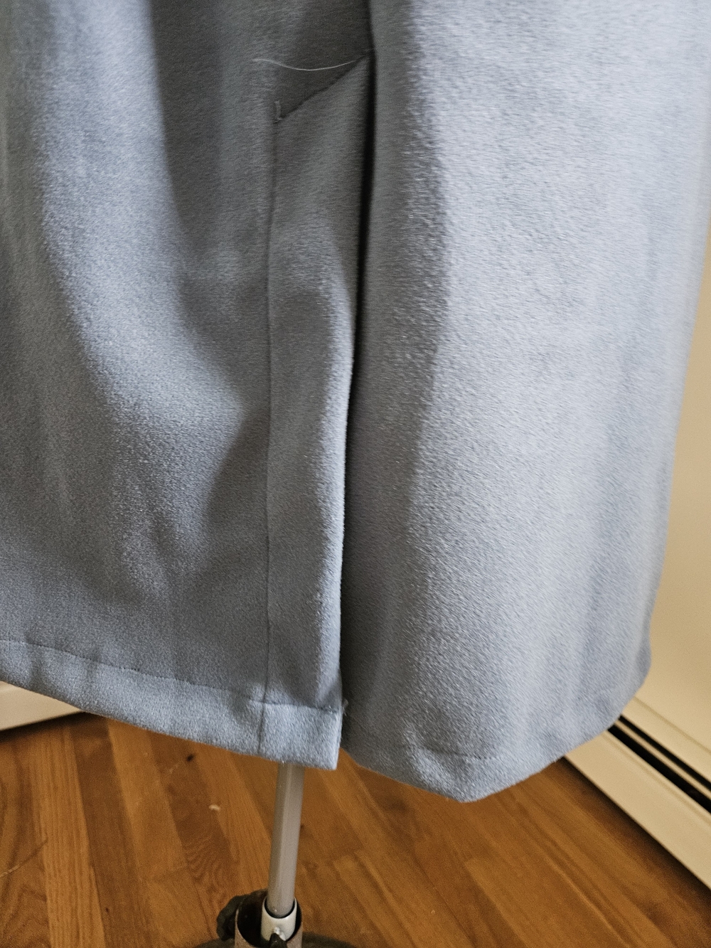 Women's Dusty Blue Belted Wrap Coat - Picture 7 of 9